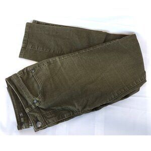 Prana Olive Green Denim Stretch Slim Straight Leg Pants Womens 8 / 29 Short